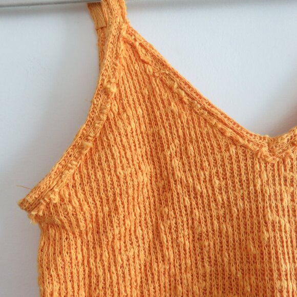 FREE PEOPLE WE THE FREE Boucle Sweater Tank Top in Mango Boho Beachy Sz XS NWT - Picture 3 of 14